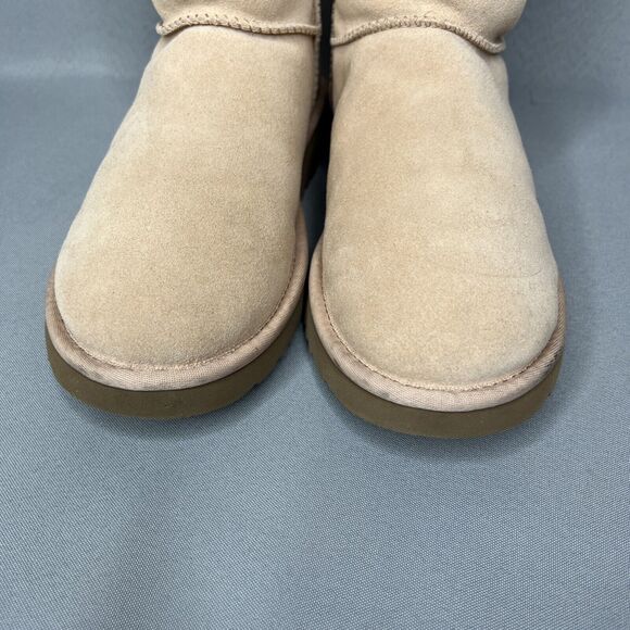 Womens UGG Boots Sz 8 Turn Lock Suede Wool Pinkish Tan Blush Amber #1094933 Boho - Picture 7 of 16